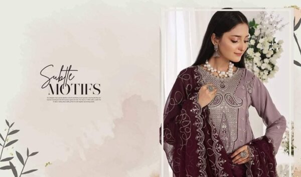 Embroidered Chiffon Collection Ash Brown