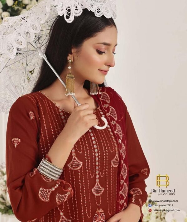 Embroidered Chiffon Collection Maroon