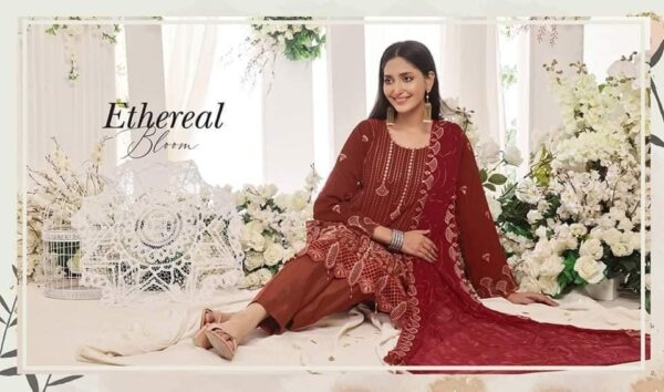 Embroidered Chiffon Collection Maroon - Image 2
